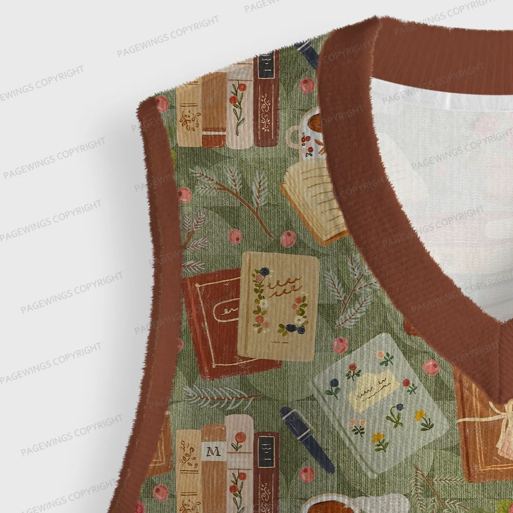 Pagewings Read Books Be Kind Stay Weird Unisex V-Neck Ugly Knit Vest