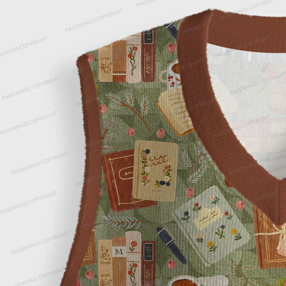 Pagewings Read Books Be Kind Stay Weird Unisex V-Neck Ugly Knit Vest