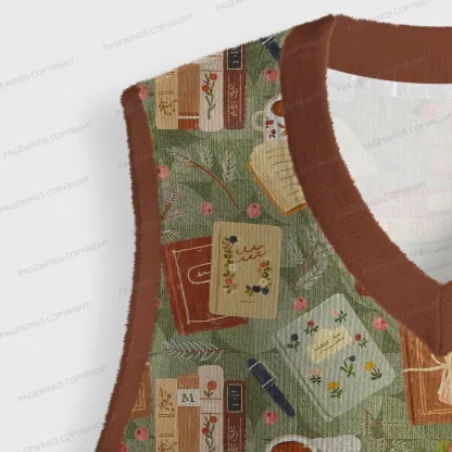 Pagewings Read Books Be Kind Stay Weird Unisex V-Neck Ugly Knit Vest