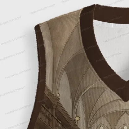 Pagewings Capybara Loves Reading Unisex V-Neck Ugly Knit Vest