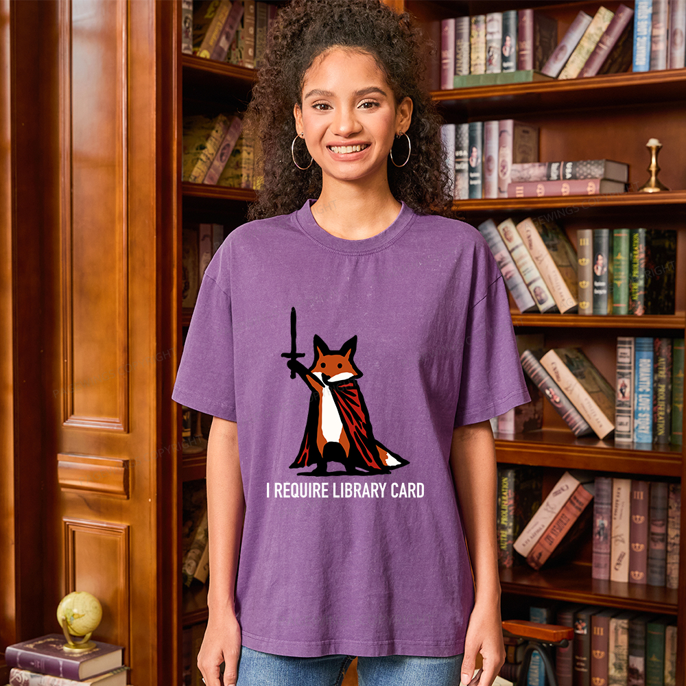 Pagewings I Require Library Card Unisex Washed T-shirt