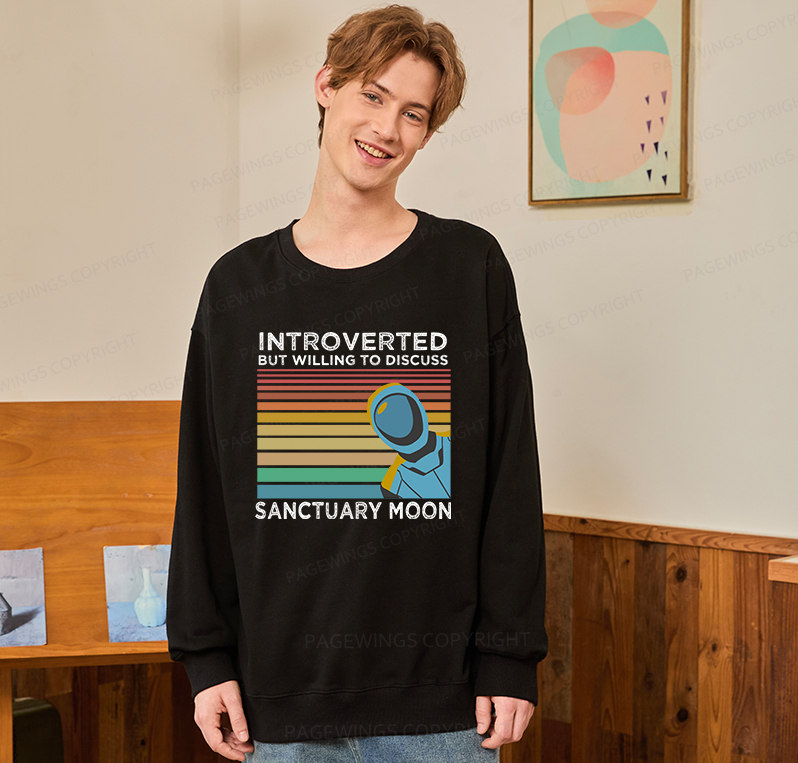 Pagewings Introverted But Willing to Discuss Sanctuary Moon Unisex Classic Sweatshirt