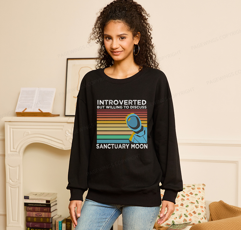 Pagewings Introverted But Willing to Discuss Sanctuary Moon Unisex Classic Sweatshirt