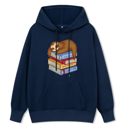 Pagewings Sloth And Book Unise Classic Hoodie