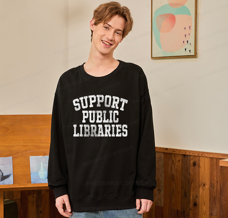 Pagewings Support Public Libraries Unisex Classic Sweatshirt