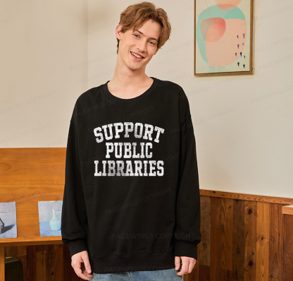 Pagewings Support Public Libraries Unisex Classic Sweatshirt