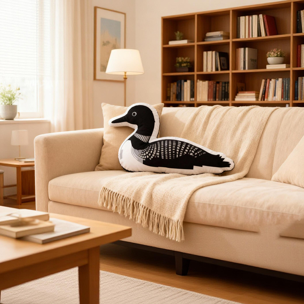 Pagewings Stupid Canadian Wolf Bird Shaped Throw Pillow