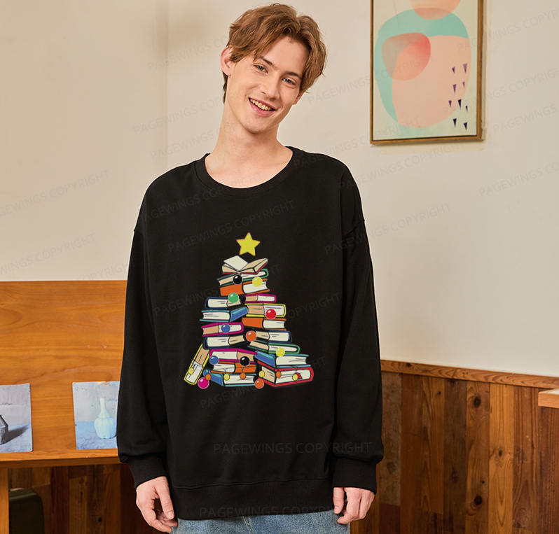 Pagewings Christmas Tree Bookworm Unisex Classic Sweatshirt