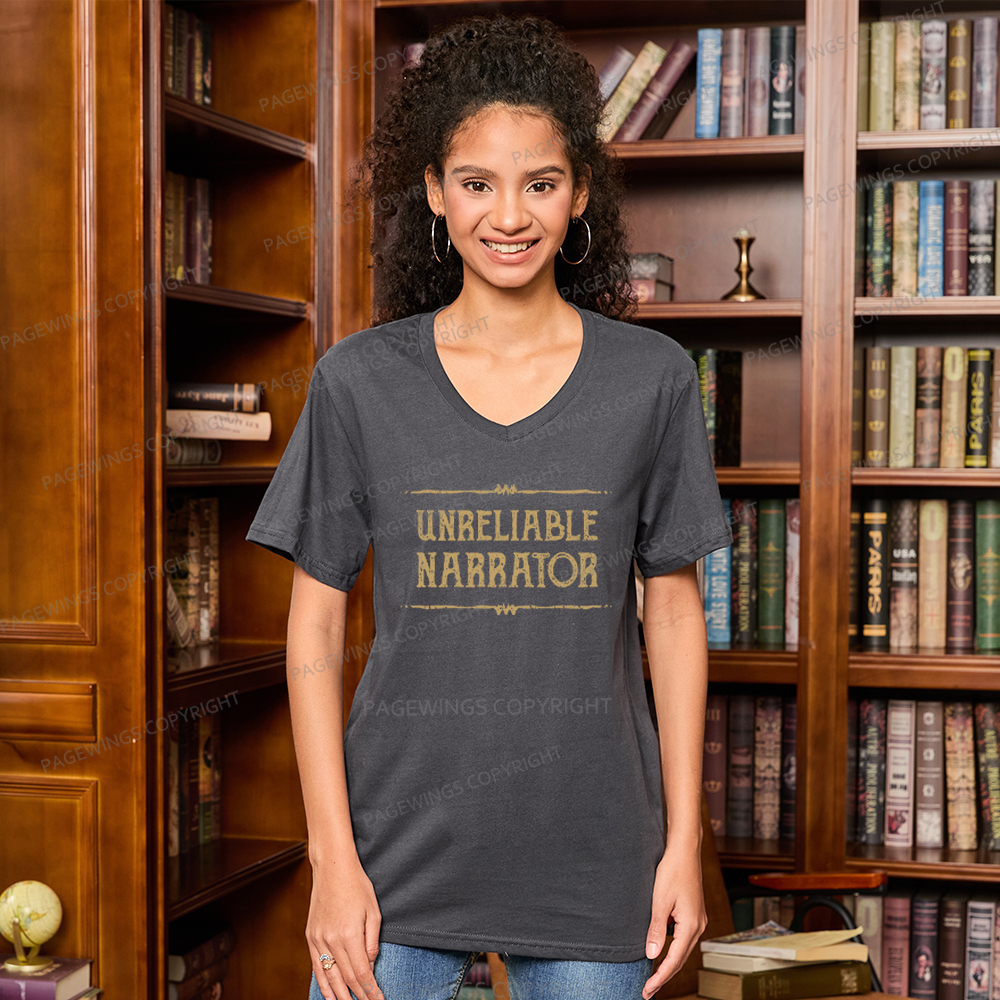 Pagewings Unreliable Narrator V-neck T-shirt