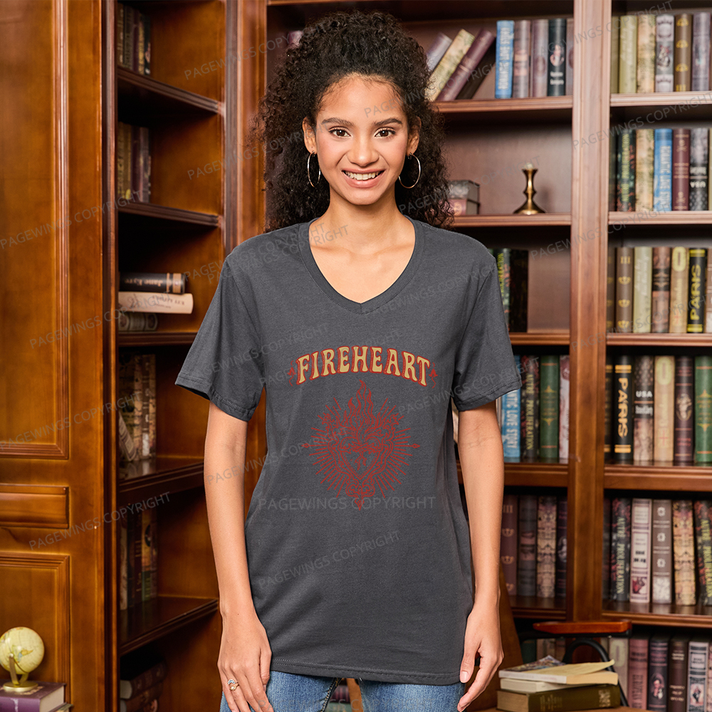 Pagewings Fireheart V-neck T-shirt