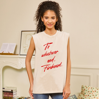 Pagewings To Whatever End Fireheart Unisex Washed Tank Top