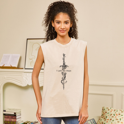 Pagewings I Am No Man Unisex Washed Tank Top