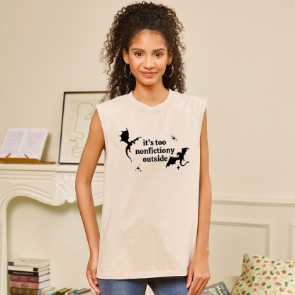 Pagewings It’s Too Nonfictiony Outside Unisex Washed Tank Top