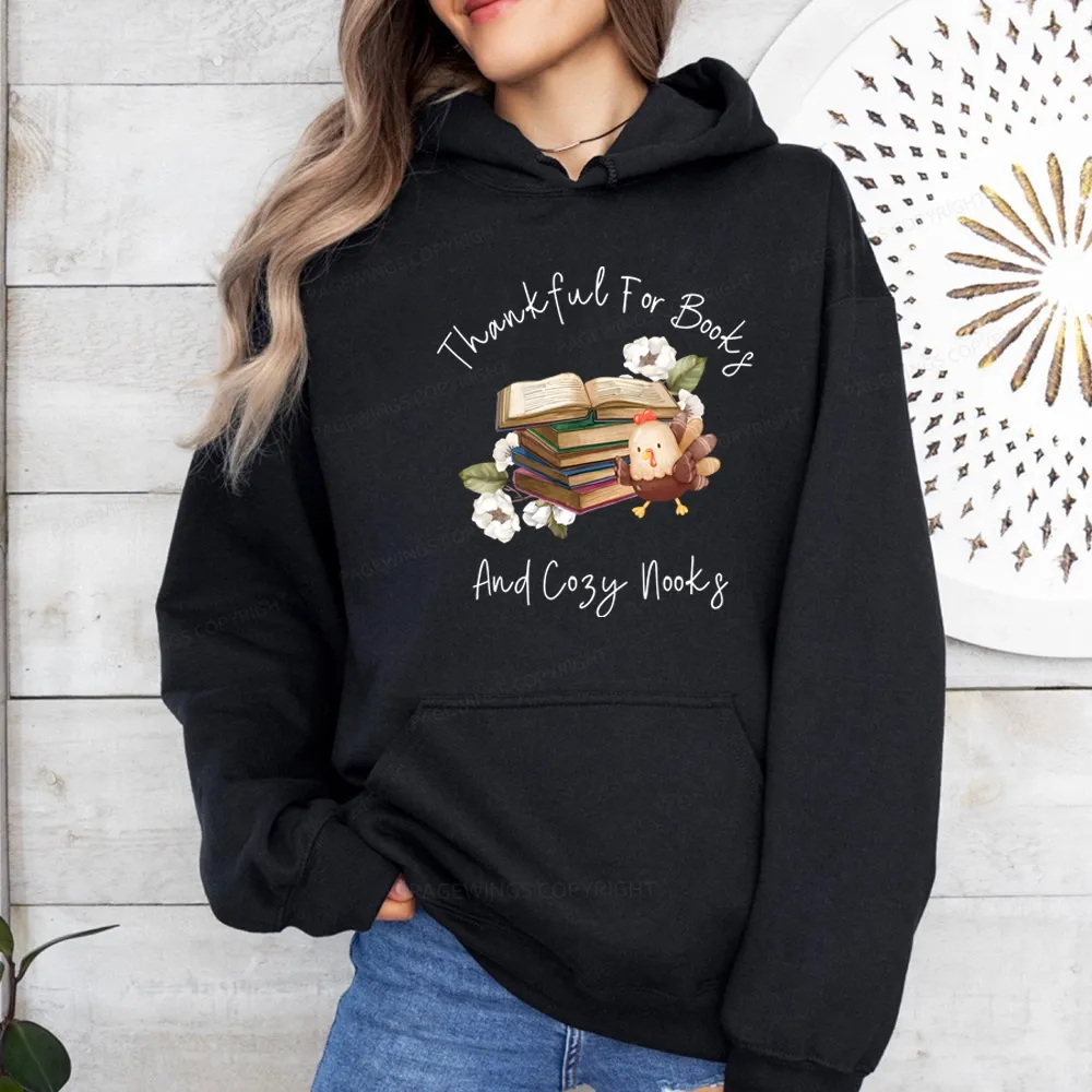 Pagewings Thankful For Books And Cozy Nooks Unisex Classic Hoodie