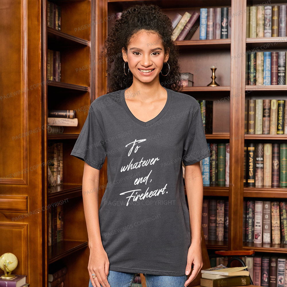 Pagewings To Whatever End Fireheart V-neck T-shirt