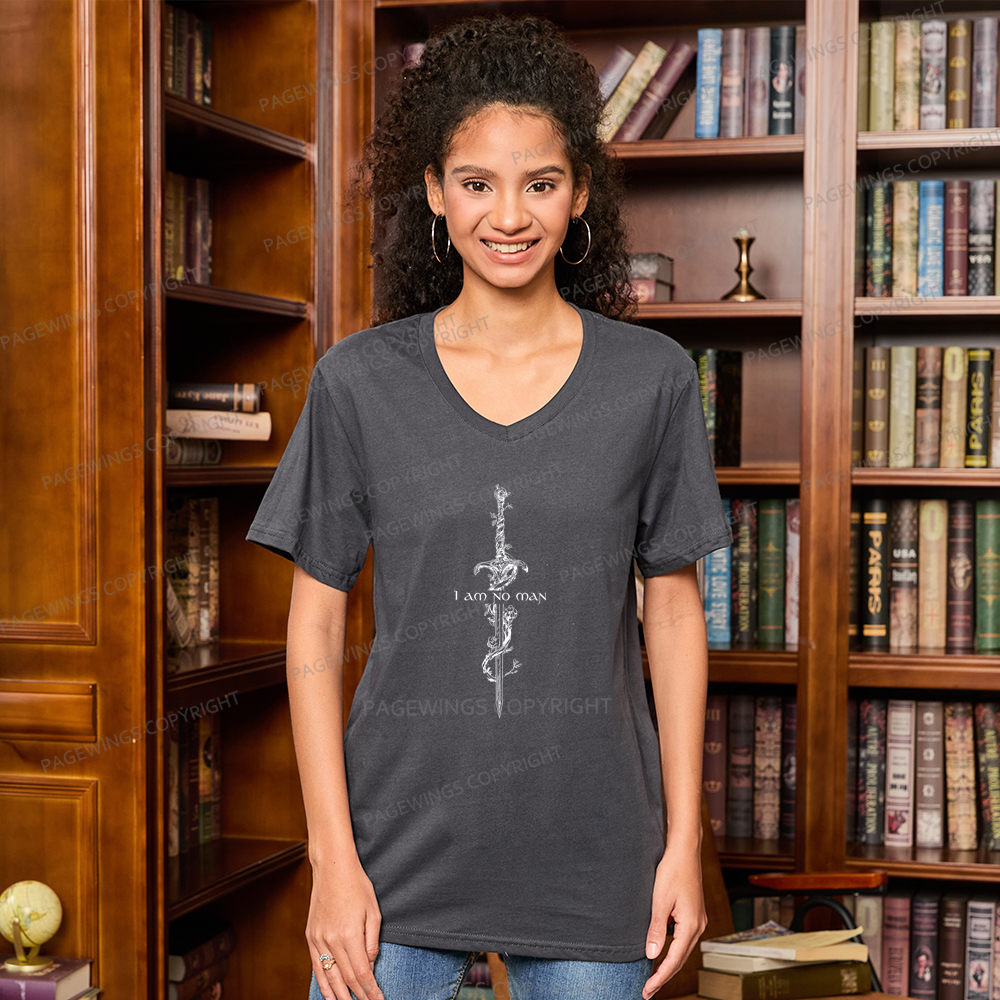 Pagewings I Am No Man V-neck T-shirt