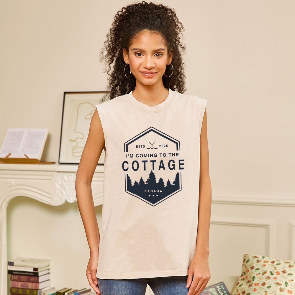 Pagewings Coming To The Cottage Unisex Washed Tank Top