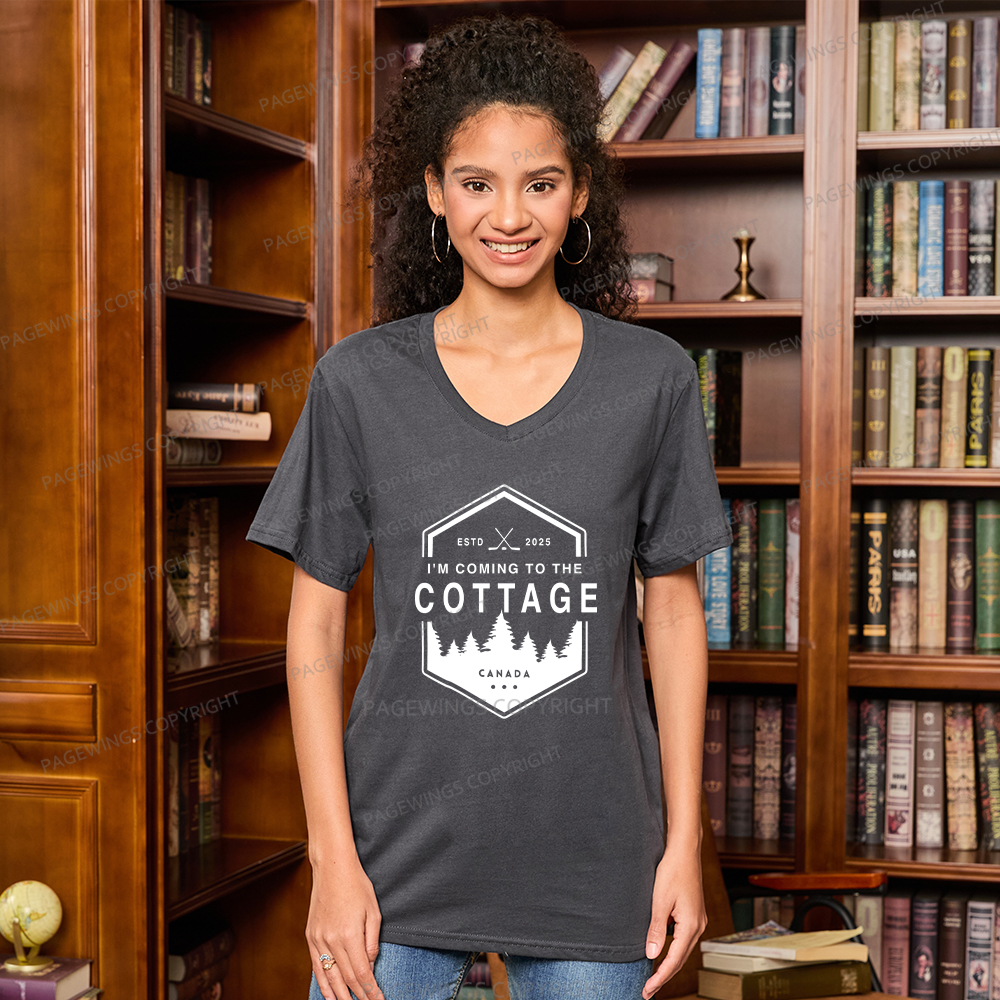 Pagewings Coming To The Cottage V-neck T-shirt