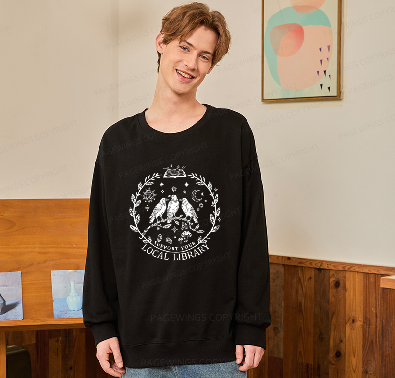 Pagewings Support Your Local Library Unisex Classic Sweatshirt
