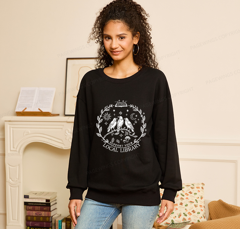 Pagewings Support Your Local Library Unisex Classic Sweatshirt