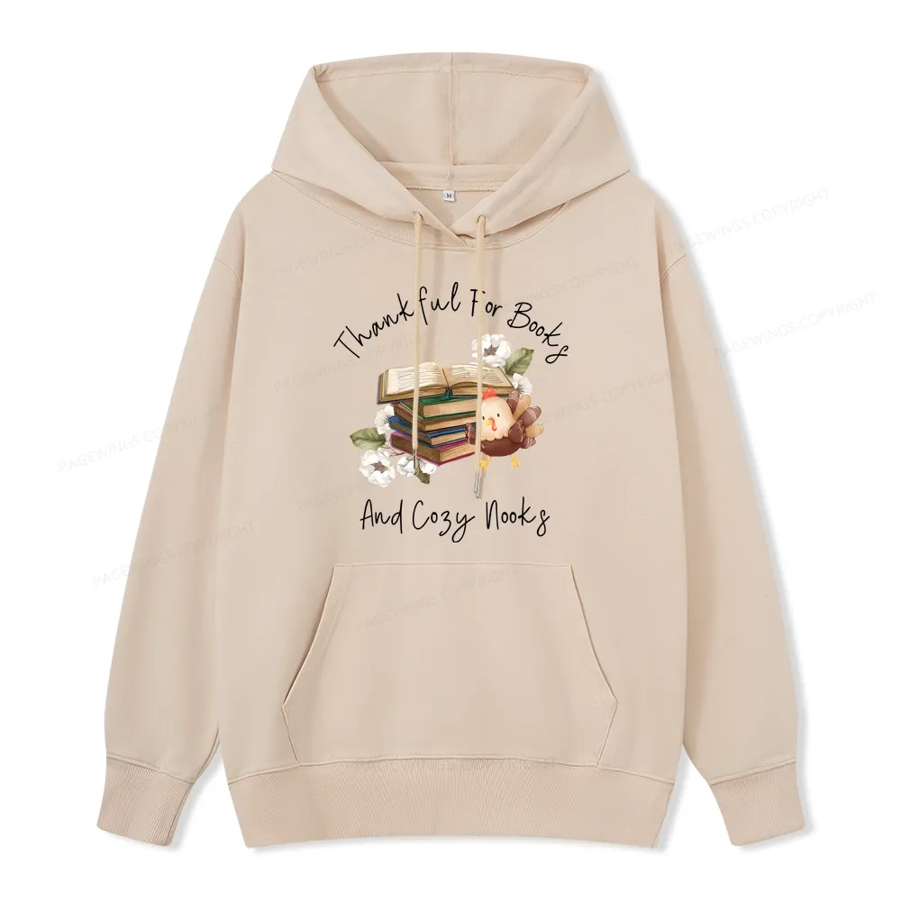 Pagewings Thankful For Books And Cozy Nooks Unisex Classic Hoodie