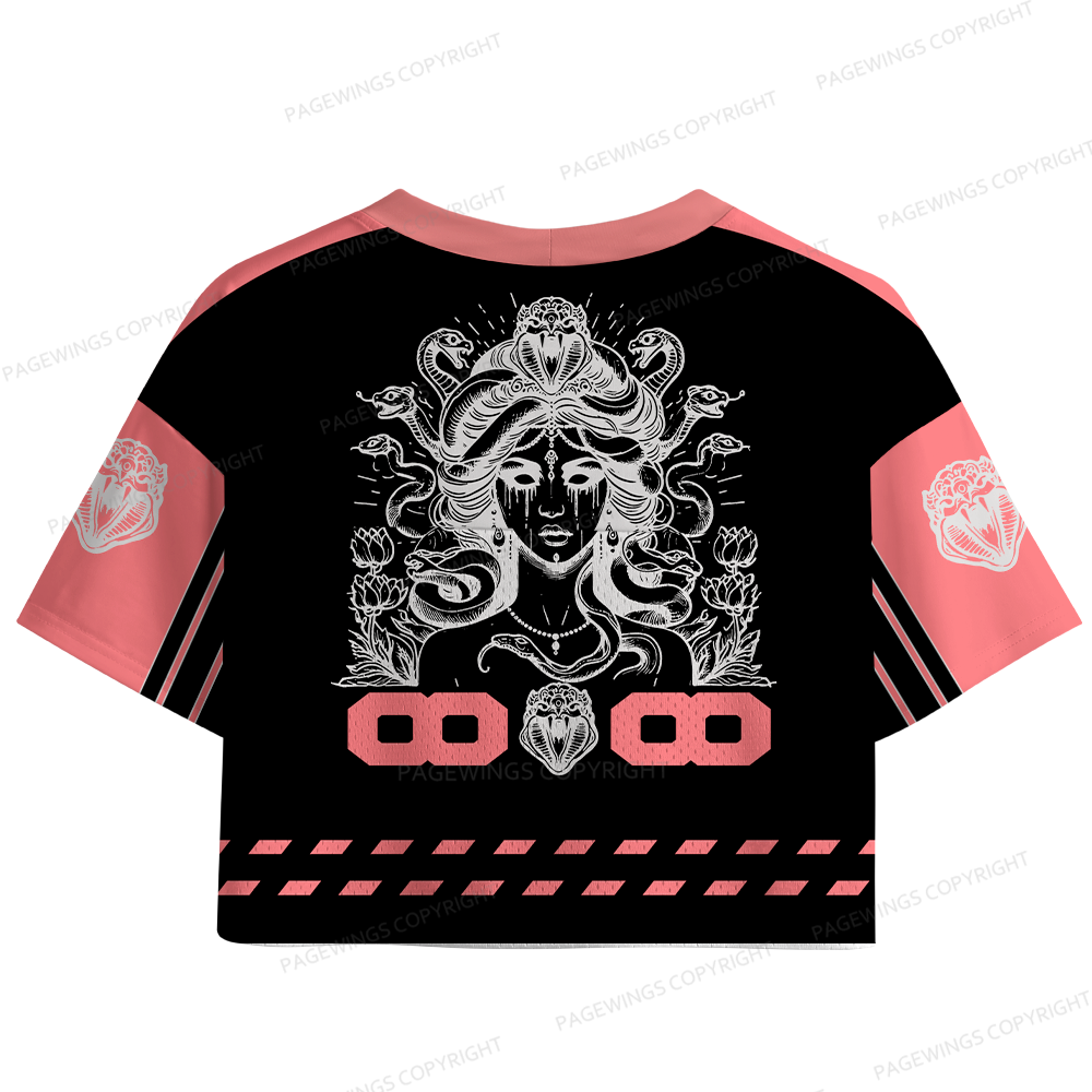 Pagewings A Well-Read Woman Is A Dangerous Women's Crop Mesh Jersey