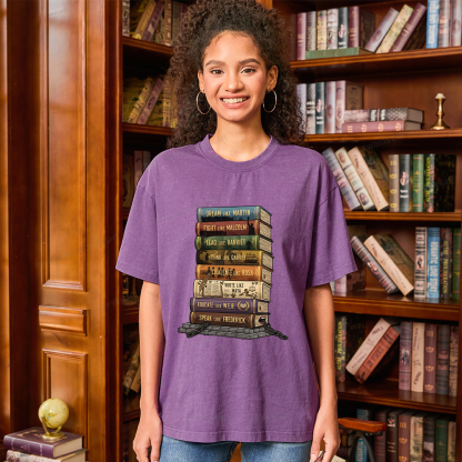 Pagewings Black History Books Unisex Washed T-shirt