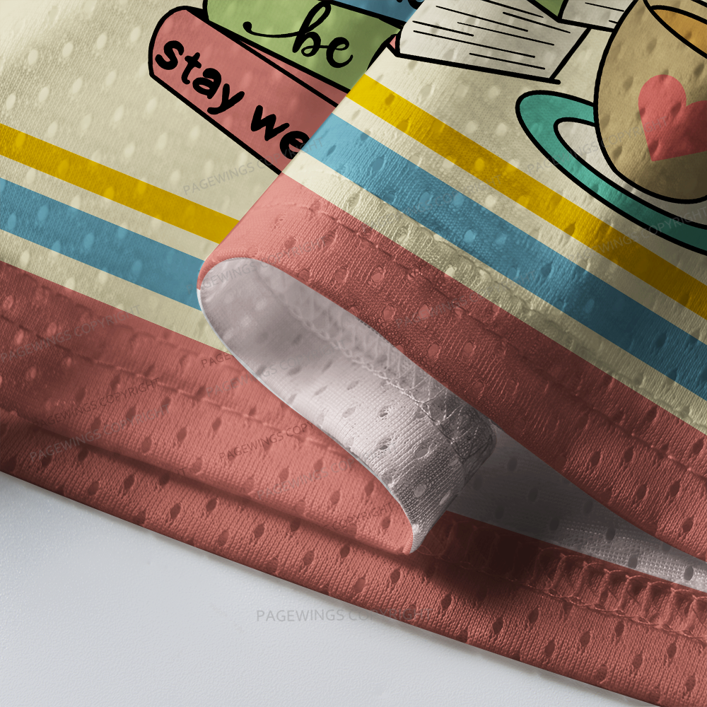 Pagewings Read Books Be Kind Stay Weird Unisex Mesh Jersey