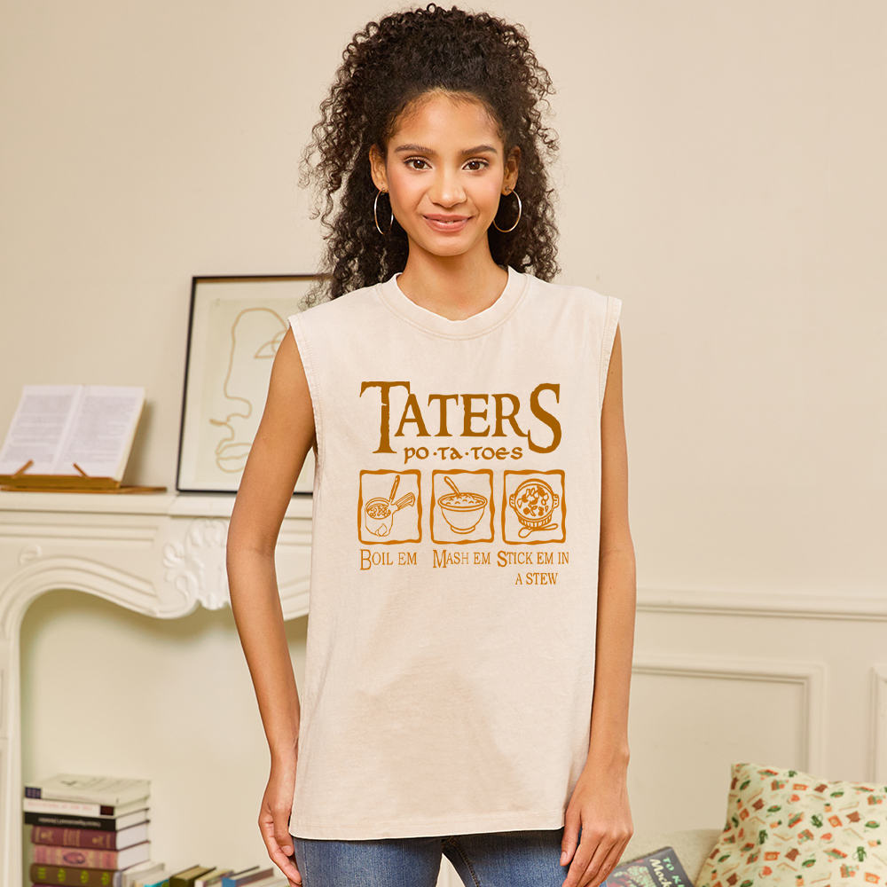 Pagewings Taters PoTaToes Unisex Washed Tank Top
