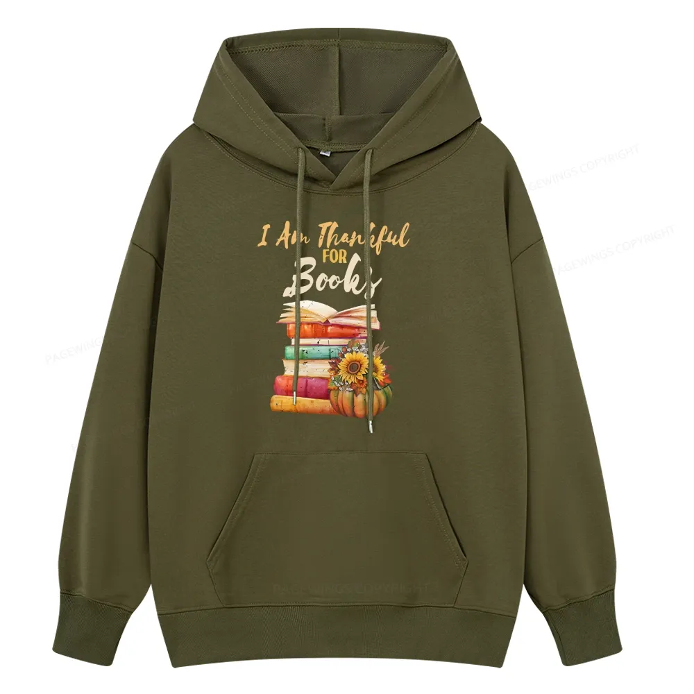 Pagewings Thanksgiving I‘m Thankful For Books Unisex Classic Hoodie