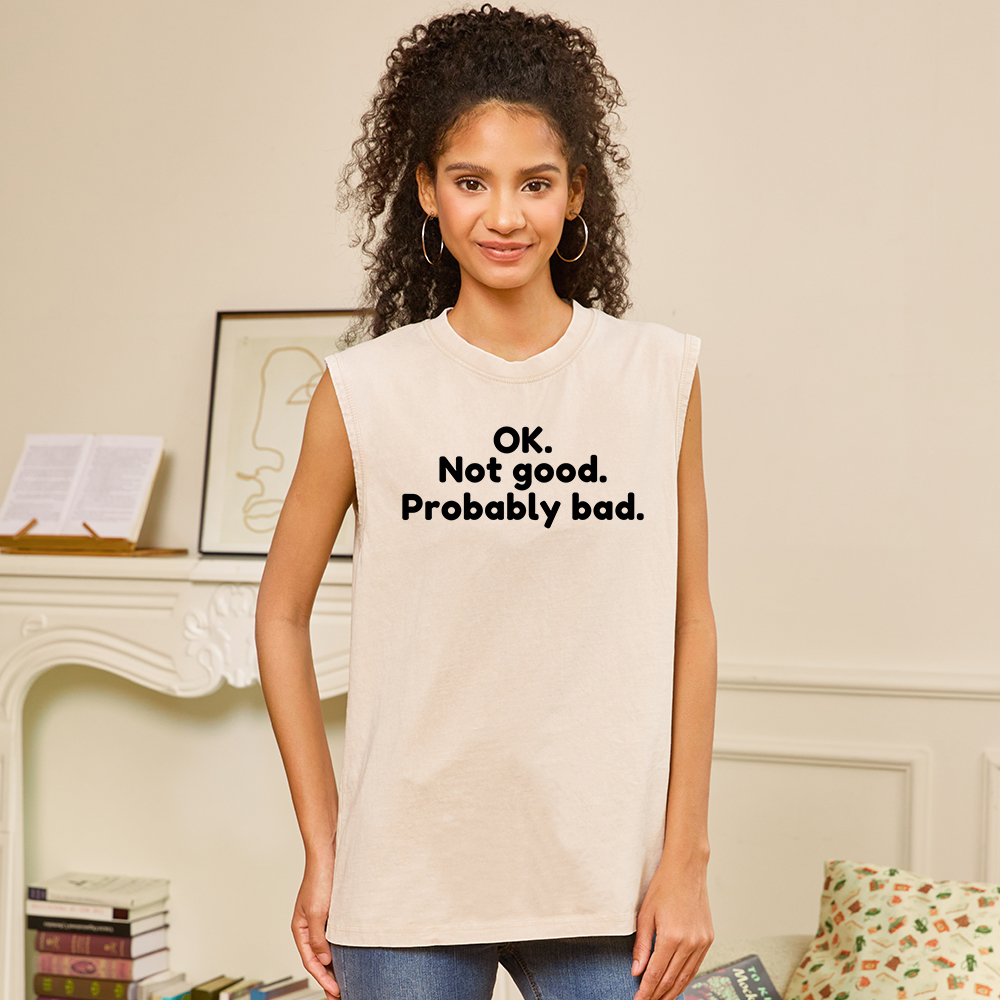Pagewings Ok Not Good Probably Bad Unisex Washed Tank Top