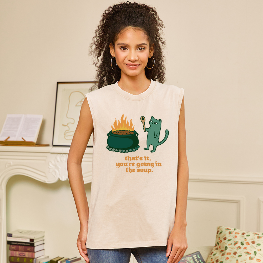 Pagewings You’re Going In The Soup Unisex Washed Tank Top
