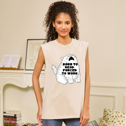 Pagewings Born To Read Forced To Work Unisex Washed Tank Top