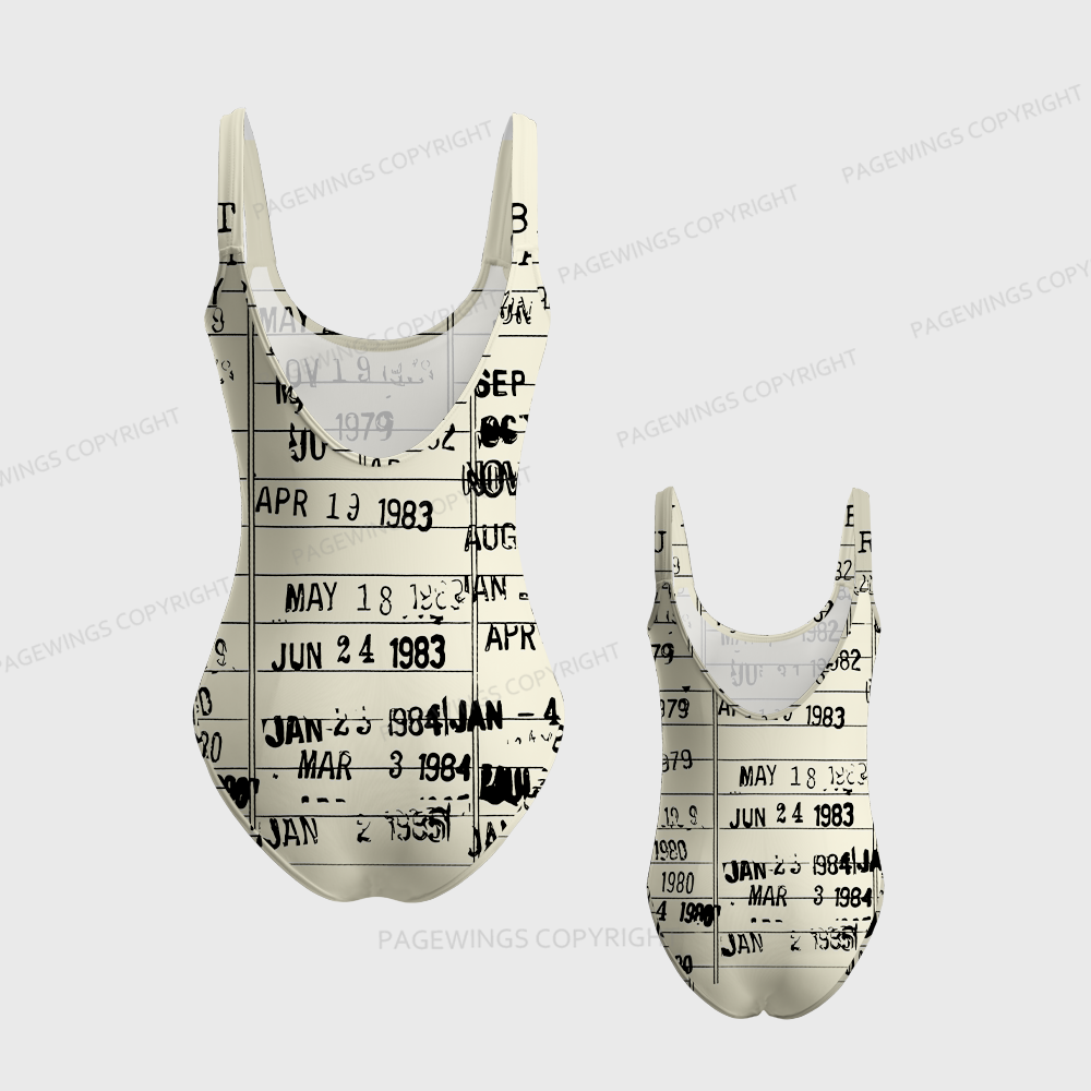 Pagewings Library Card One-Piece Swimsuit 