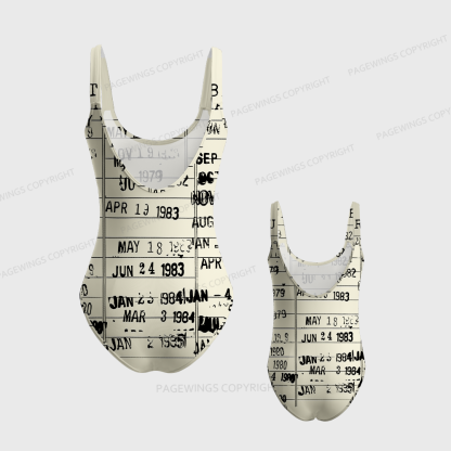 Pagewings Library Card One-Piece Swimsuit 