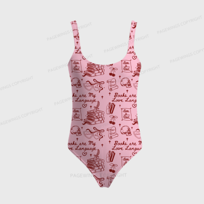 Pagewings Books Are My Love Language One-Piece Swimsuit 