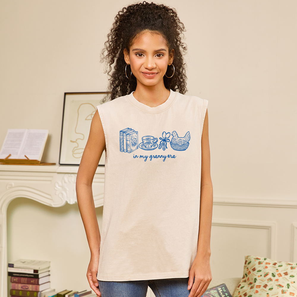 Pagewings In My Granny Era Unisex Washed Tank Top