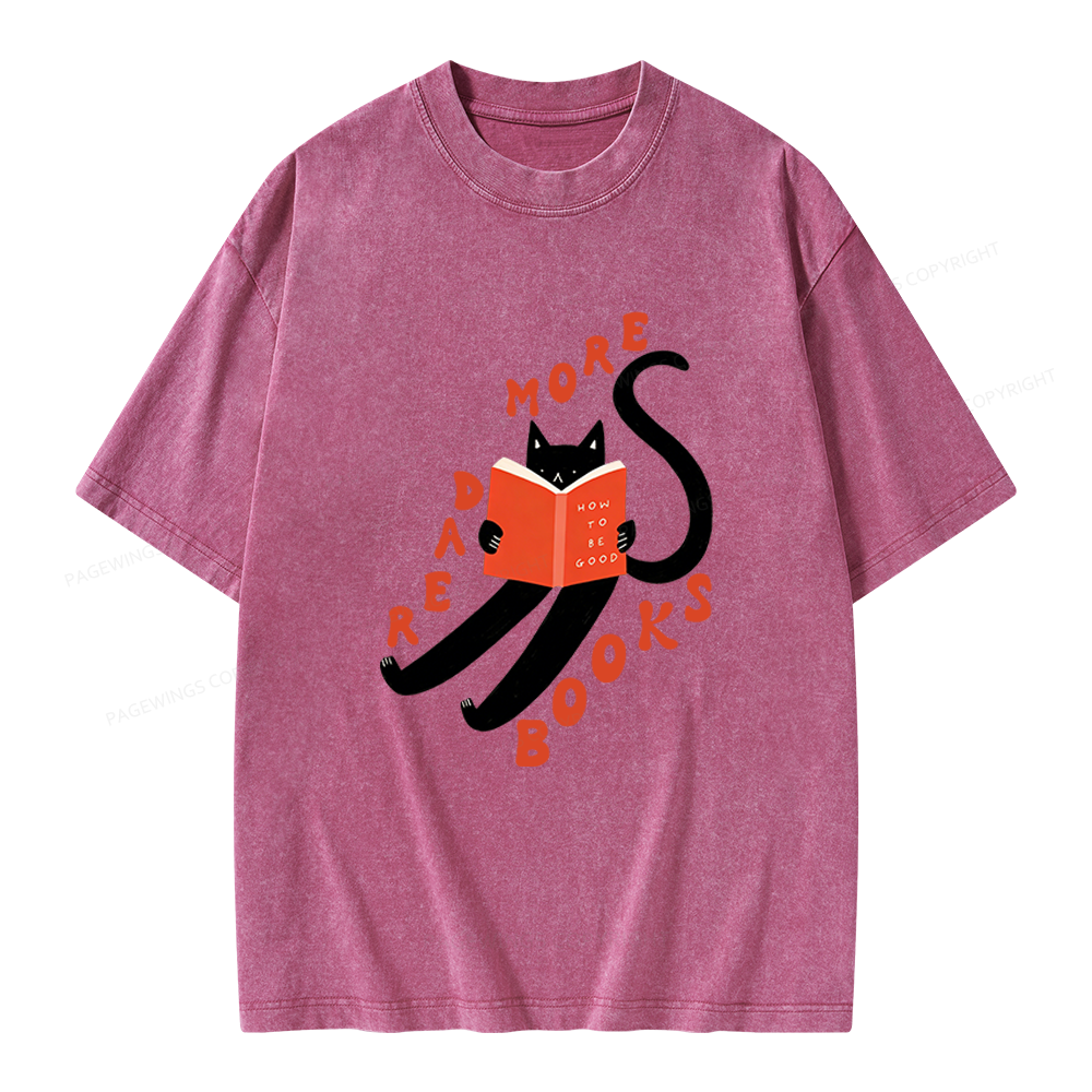 Pagewings Read More Books Unisex Washed T-shirt