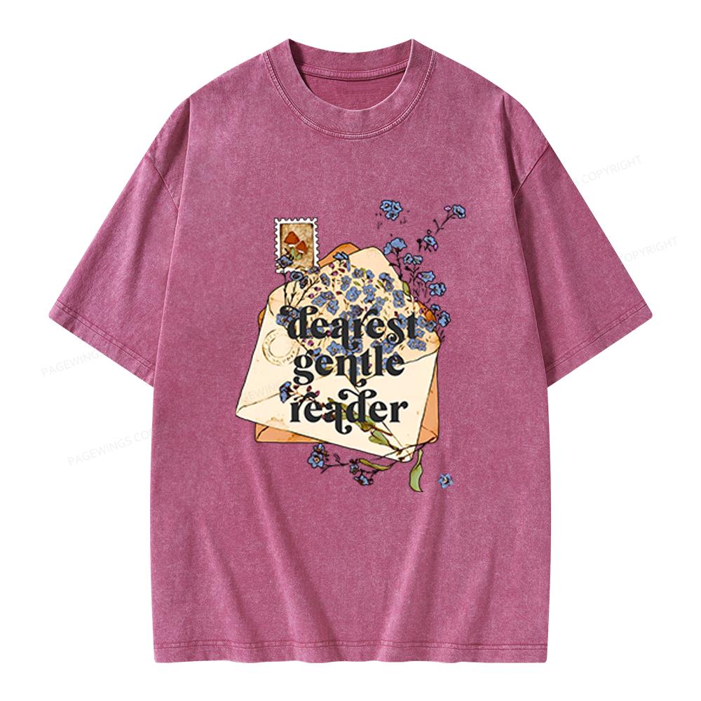 Pagewings Dearest Gentle Reader Unisex Washed T-shirt