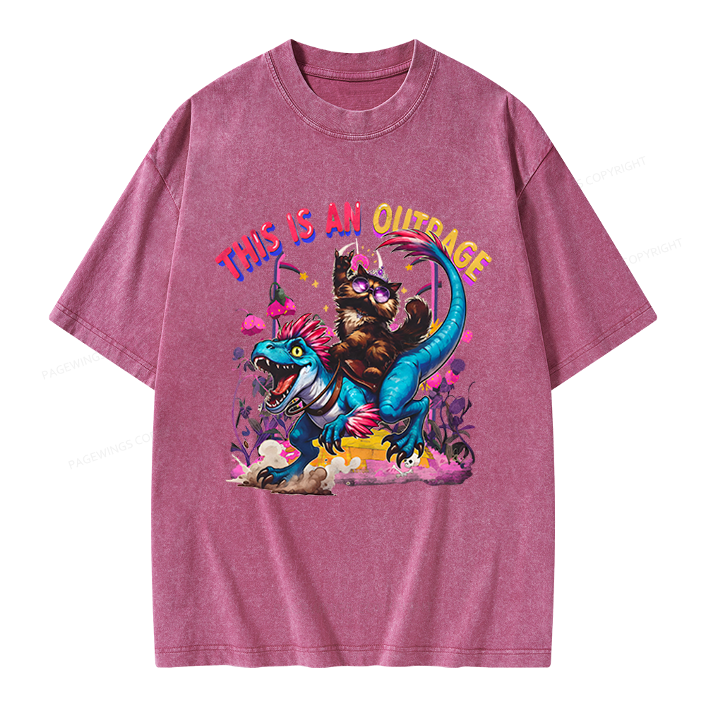 Pagewings This Is An Outrage Unisex Washed T-shirt