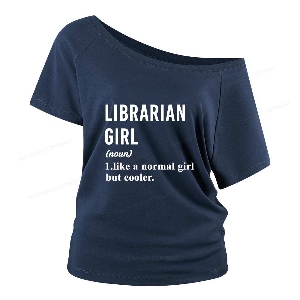 Pagewings Librarian Girl Women Off Shoulder T-shirts