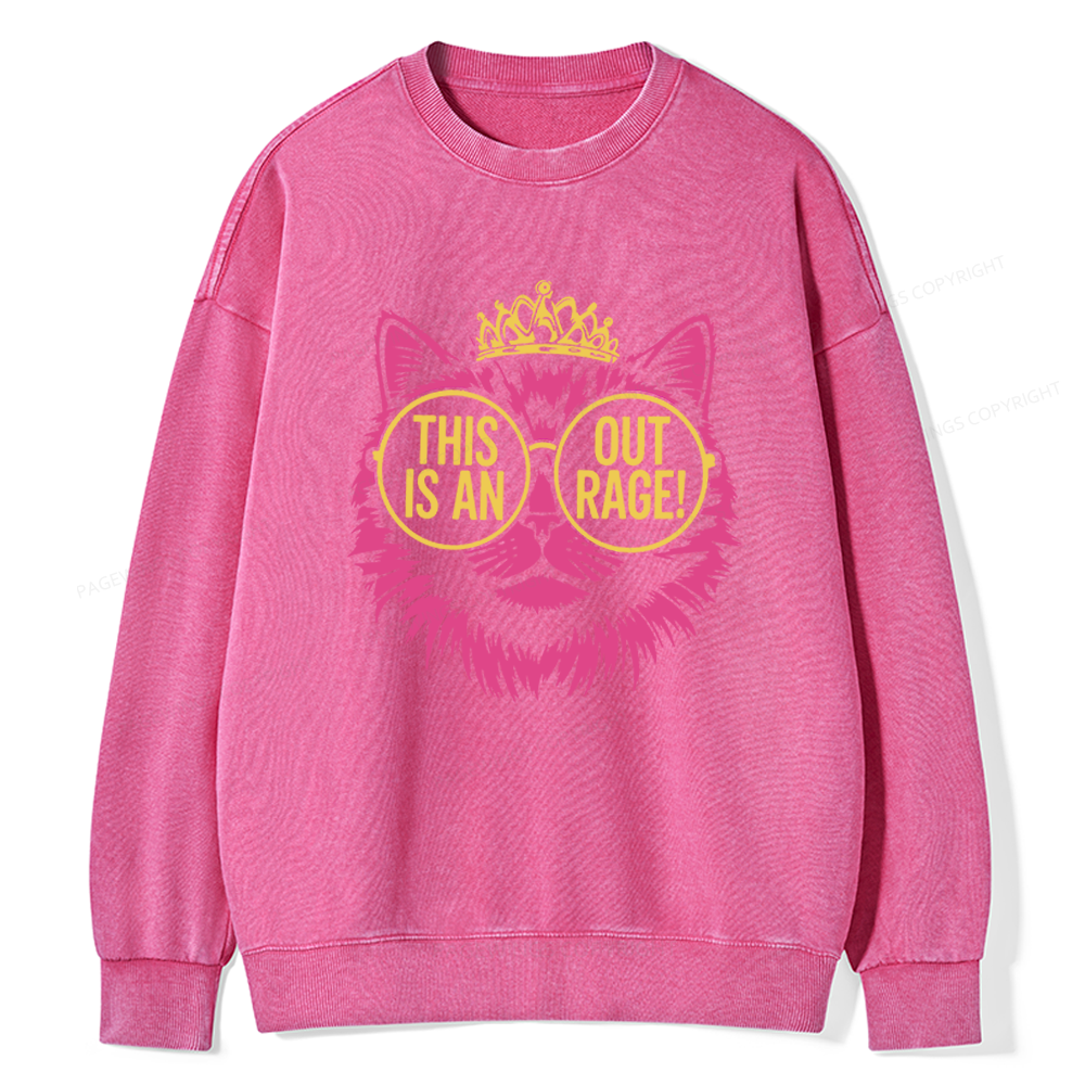 Pagewings This is an Outrage Unisex Washed Sweatshirt