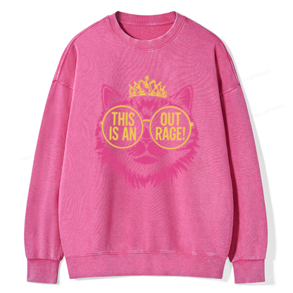 Pagewings This is an Outrage Unisex Washed Sweatshirt
