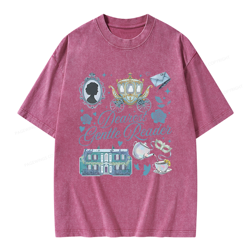 Pagewings Dearest Gentle Reader Unisex Washed T-shirt