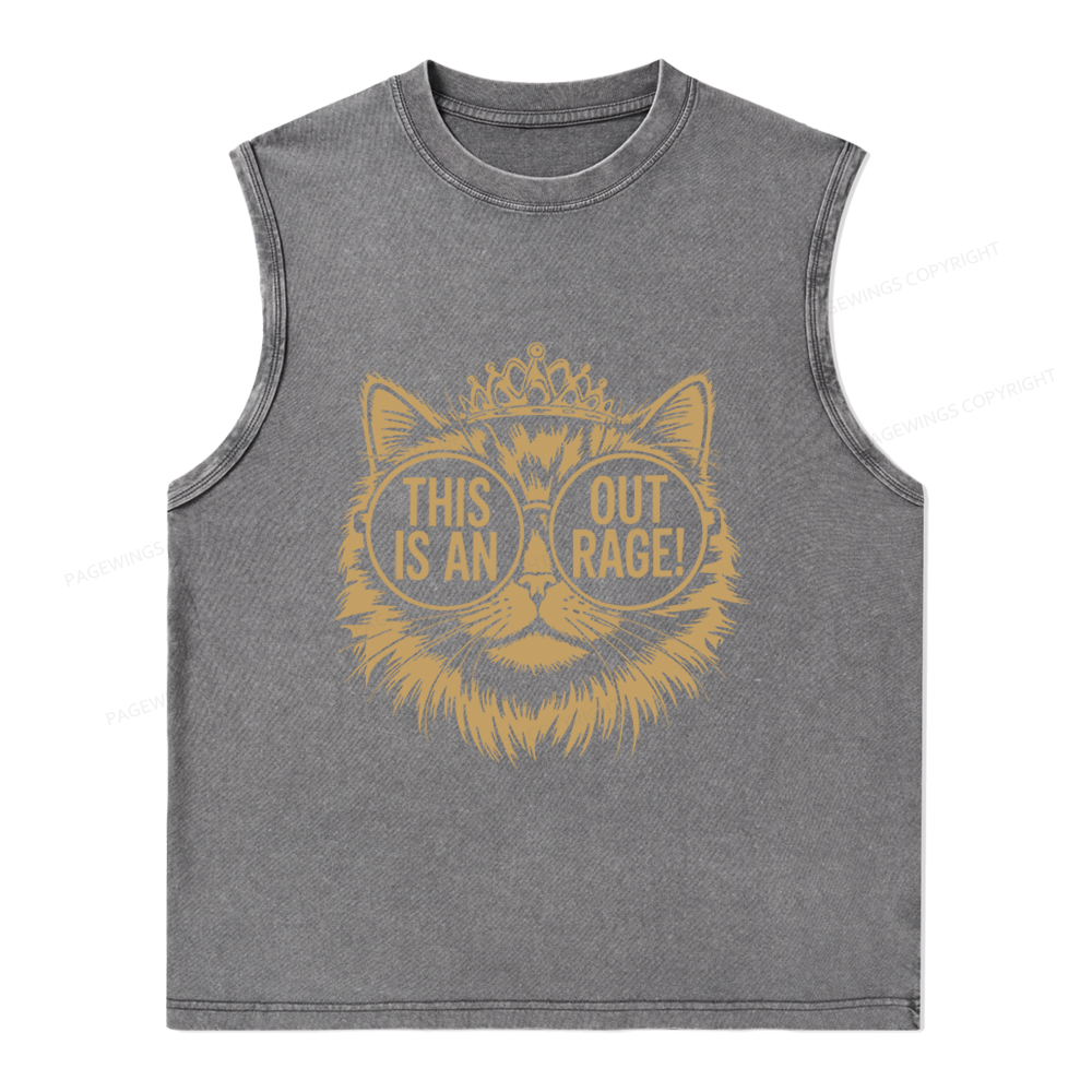 Pagewings This Is An Outrage Unisex Washed Tank Top