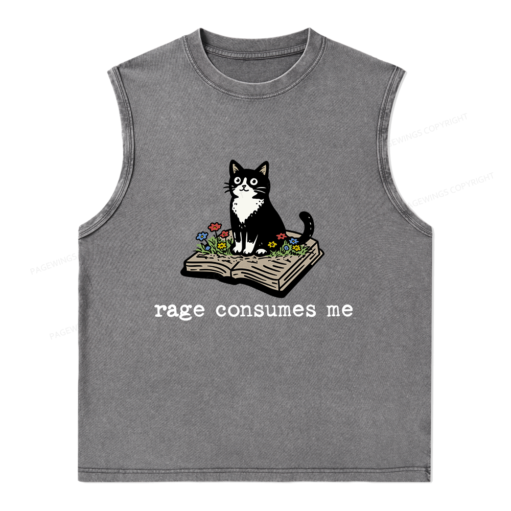 Pagewings Rage Consumes Me Unisex Washed Tank Top