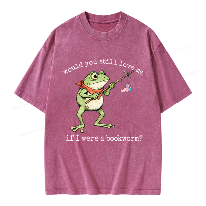 Pagewings If I Were A Bookworm Unisex Washed T-shirt