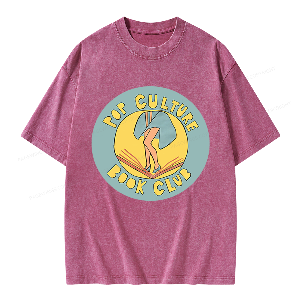 Pagewings Pop Culture Book Club Unisex Washed T-shirt