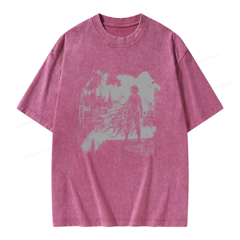 Pagewings Retro Fantasy Unisex Washed T-shirt