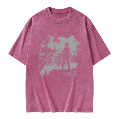 Pagewings Retro Fantasy Unisex Washed T-shirt